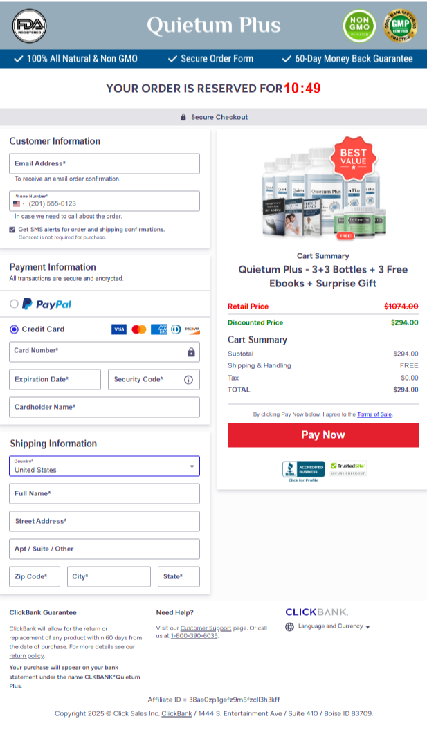 Quietum Plus Official Website Secure Order Page